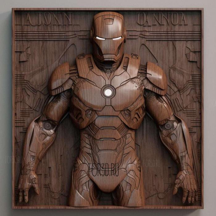 Iron Man 1 stl model for CNC